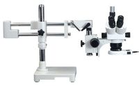 OMAX 5X-80X Zoom Binocular Dual-Bar Boom Stand Stereo Microscope with 54 LED Ring Light