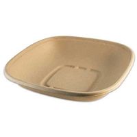 World Centric Compostable Unbleached Plant Fiber 48 Ounce Square Bowl, 50 Count per Pack - 8 per case.