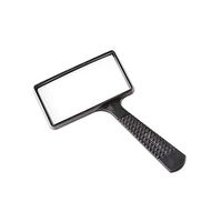 WZLJW 10x Reading Magnifiers, Rectangular Hand-held Magnifying Glass, Glass Lens, Wear-Resistant Anti-Skid, Reading Newspaper-Black 16x10cm(6x4inch)