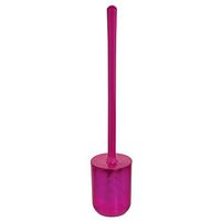 iDesign Finn Bowl Brush and Holder, Toilet Cleaning Set for Bathroom, Magenta and White 2 Each