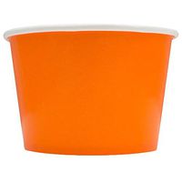 [100 Count] Orange Paper Ice Cream Cups - 8 oz Dessert Bowls Perfect For Frozen Treats And Yummy Desserts - Frozen Dessert Supplies