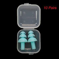 10 Pairs Silicone Ear Plugs Noise Reducing Ear Plugs Noise Cancelling Plugs for Sleeping Snoring Travel, Swimming Waterproof Lake Blue