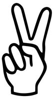 Peace Fingers Hand Sign - Sticker Graphic - Auto, Wall, Laptop, Cell, Truck Sticker for Windows, Cars, Trucks