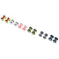 6 Pairs Acrylic Ear Flesh Tunnels Tapers Expanders Stretchers O-Ring Plug Best For gift Womans Jewerly Trendy Creative Elegant Casual Beautiful | Size - 5mm