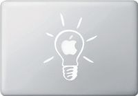 Lightbulb - Idea - Vinyl Macbook Laptop Decal Sticker (White)