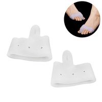 Healifty Pair of Gel Toe Separator Sleeve Bunion Splint Toe Straightener Front Foot Protectors (White)