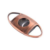 Personalised Cigar Cutter Stainless Steel Double Blade Guillotine Cigar Scissors Engraving Logo (Grey)