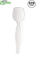 576 Pack | Plastic Disposable Clear Serving Spoons | Heavy Duty | Large 8.5 in. Serving Utensils | Ideal for Soups, Salads, Buffets, Catering, Restaurants, Parties and Weddings