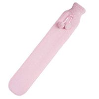 Easycosy Long Hot Water Bottle- Bed Warm Waist Warm Back Hot Water Bottle with Super Soft Plush Material Cover 2L Pure Natural Rubber-72cm for Back, Neck, Legs (Pink)