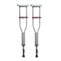 Crutches Medical arm Adjustable Aluminum Alloy Silver Anti-Skid Cane Shock Spring Double