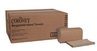 Coronet 621334 Singlefold Paper Hand Towels, 1-Ply, 10.25" Width x 9.125" Length, Natural (Case of 16 Sleeves, 250 per Sleeve, 4000 Towels per Case)