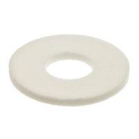 Nylon 6/6 Flat Washer, Plain Finish, Off-White, 1/4" Hole Size, 0.28" ID, 0.74" OD, 0.06" Nominal Thickness (Pack of 100)