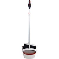 WEIFAN CAI- Long Handle Can Stretch Dustpan and Brush Sets Sweep Set Easy to Store Cleaning The Living Room (Color :Red, Size : 88x27cm)
