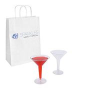 Sparkles Make It Special 12-pcs 5.25 Inch Plastic Martini Glasses Wedding Party Clear