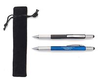 2 pack | Inspirational | Pen | Multi-function | 6 in 1 tool | Stylus | Scripture | (Black/Blue) | Velvet-style Pouch