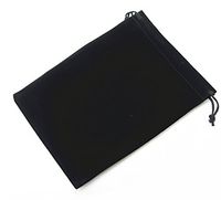 Pack of 5 Velvet Gift Bags Drawstring Jewelry Pouches Candy Bags Wedding Favors (16" x 12", Black)