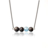 Lava Stone Diffuser Necklace for Women with Stainless Steel Chain, Used as Anxiety Necklace
