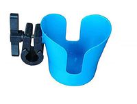 Adjustable Cup Holder - Blue - for Any Kind of Strollers, Walkers, Wheelchairs, Rollator & Knee Scooters Universal Drinking Cup Holder, Bottle Holder, Blue, by Tulimed