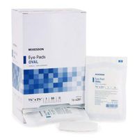 McKesson Eye Pad Cotton Filler/Spun Blown Polypropylene NonWoven Outer Layer 1-5/8 X 2-5/8 Inch Sterile, 16-4281 - Box of 50
