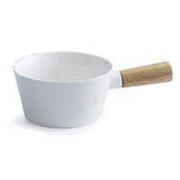 Bowl Noodle Folk culture bowl Japanese Ceramic Wood Handle Soup Folk culture bowl Student Dormitory Instant Noodle Folk culture bowl Cooking & Dining (Color : White, Size : 20 12.5 6.5cm) Househol