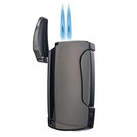 Torch Lighter Cigars Double Jet Flame Lighter with Cigar Punch (Gun Metal)