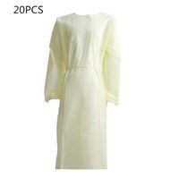 20 pcs Disposable Isolation Gowns, Anti-Fog dust Personal Protective Equipment for Outdoor Riding, Elastic Cuffs, Flexible and Comfortable, Unisex, Light Yellow (20pcs)