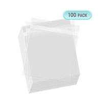 Mat Board Center, 6-1/2" x 6-1/2" Crystal Clear, Protective Polypropylene Storage Bags, with Flap - 100 Bags