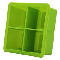 Ugthe Kitchen Tools & Gadgets 4 Cavity Silicone Square Shape Ice Cube Mold DIY Freezer Tray Jelly Maker Tool - Green