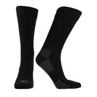 Doctor's Choice Non-Binding Casual Crew Socks, Men's, Diabetic Friendly, Seamless Toe & Half-Cushioned, 2 Pairs, Black, X-Large (Mens Shoe Size: 12-15)
