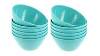 Handi-Ware Bulk Multi-Pack Melamine Blend 6" Wave Rim Round Bowls - Break-Resistant - Indoor/Outdoor Party Bowls - Large Gatherings - by Unity (12, Turquoise)