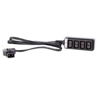 IndiPRO 4-Way D-Tap Splitter Cable Converter, 1 Male to 4 Female D-Tap Output, Unregulated