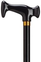 Walking Cane - Unisex consort "J" type handle, aluminum adjustable shaft with an aluminum security nut for added safety, adjusts from 29.5" - 38.5" with rubber tip.