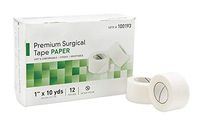 Medical Tapes. Case of 120 Skin-Friendly Surgical Tapes 1" x 10 yds. Non-sterile Paper Tape for dressings and Medical Devices. Pressure-Sensitive Adhesive Tapes. Hypoallergenic, Latex-Free.