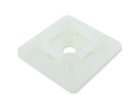 Cable Tie Mounting Base White Adhesive 4 Way-100Pack