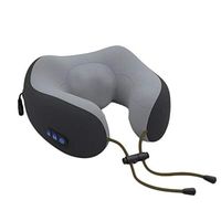 Wireless Charging Massage Pillow U-Type Cervical Massage Device Portable Neck Massage Pillow Electric Multi-Function Travel Pillow (Color : Black)