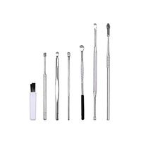 SUPVOX 7Pcs Ear Cleansing Tool Set Ear Curette Ear Wax Remover Tool with a Cleaning Brush