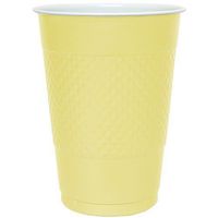 Hanna K. Signature Collection 50 Count Plastic Cup, 18-Ounce, Yellow