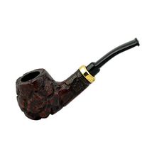 RUBEL #132 briar bent petite apple brown rustic tobacco smoking pipe by Mr. Brog (Poland)