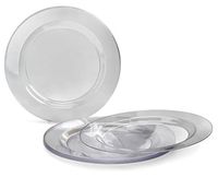 " OCCASIONS" 240 Plates Pack, Heavyweight Wedding Party Disposable Plastic Plates (10.5'' Dinner Plate, Clear)