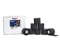 HealiT SuperusGrip™ Cohesive Bandage 2inch-Wide Self-Adhering Performance Athletic Wrap Medical Tape, Sports Wrap Athletic Tape, Ideal for Stretch Wrist, Ankle Sprain, Swelling - Black - 24 Pack/Case