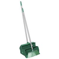 Remco 62502 Lobby Dustpan with Broom, Polypropylene/Polyester/Aluminum, 7" X 14" Bin, 37" Handle, Green