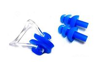 TOPWEL 3 IN 1 Soft Flexible Silicone Waterproof Earplugs and Nose Clip with Clear Box Swimmer Gel Ear Plugs for Sleeping or Swimming Ear & Nose Protector Swimming Sets (Black)