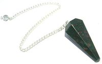 CRYSTALMIRACLE Natural Bloodstone Dowser Cone Pendulum Crystal Healing Reiki FENG Shui Men Women Gift Energy Meditation Health Prosperity Metaphysical Gemstone Spiritual Strength Power
