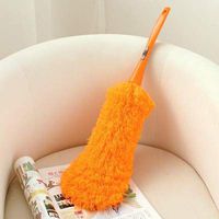 DishyKooker Long Design Ultrafine Bendable Fiber Household Cleaning Tool Car Dust Static Feather Duster to Clean The Dust Wiper Orange