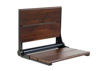 Lifeline Contour Folding Shower Seat - Walnut | Black Matte Frame | 26 x 16 inch