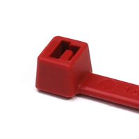 Hellermann Tyton T50R2C2 Standard Cable Tie, 8" Long, 50lb Tensile Strength, PA66, Red (Pack of 100)