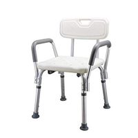 Firsthgus Shower Chair Bathroom Seat Portable Non-Slip Adjustable Shower Bath Stool Aluminum Frame Shower Chair with Backrest and Armrest，for Adults Disabled Pregnant Woman