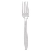 Solo Cup GDC5FK0090 Guildware Heavyweight Plastic Cutlery Forks, Clear