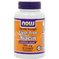 NOW Foods Flush Free Niacin Double Strength, 500mg, 90-Vegetarian Capsules