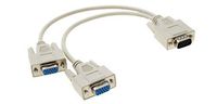 Importer520 For VGA Gold 1 Male to 2 Female Video Splitter Cable, White